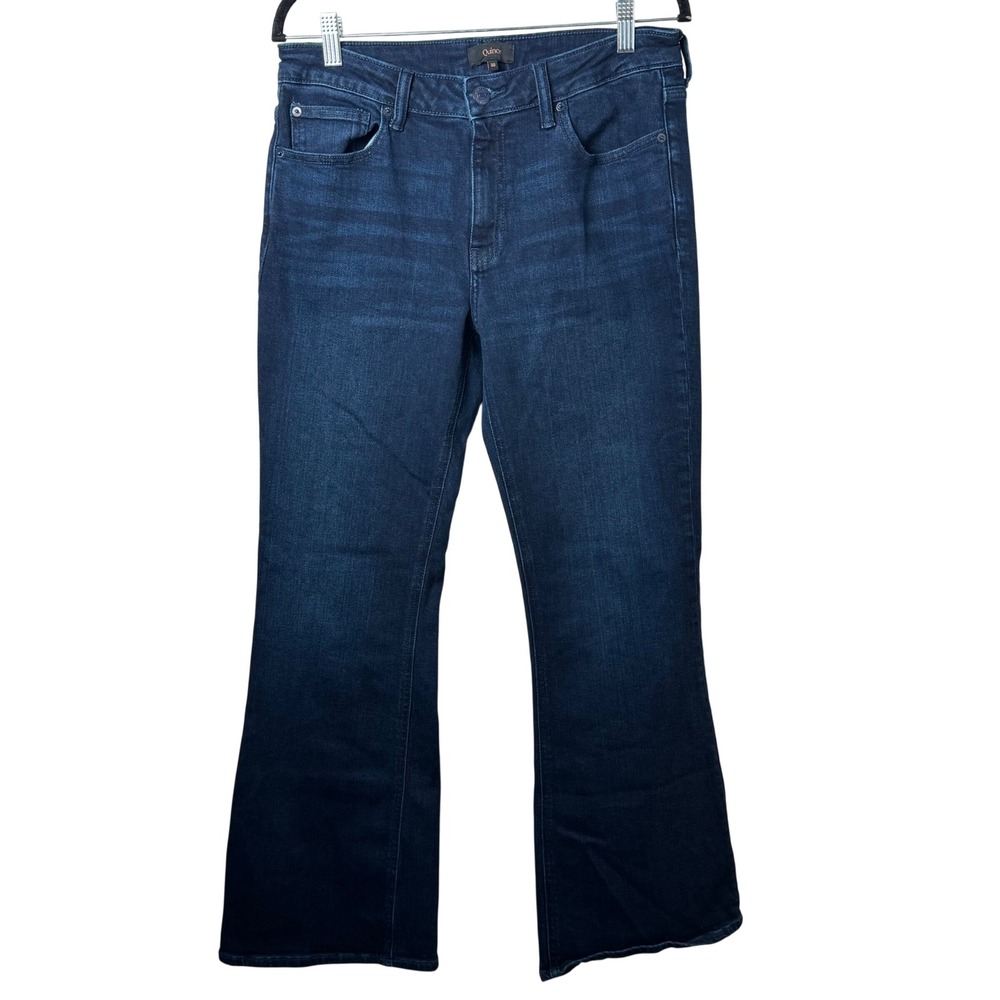 Quince Flare Jeans Women 30 Dark Blue High Rise Stretch Denim